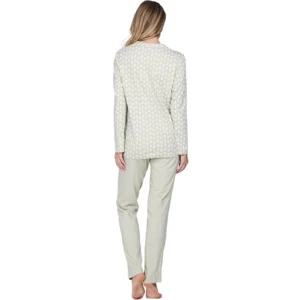 Pastunette dames Pyjama: Groen, Lange mouwen, tot 54 ( PAS.184 )