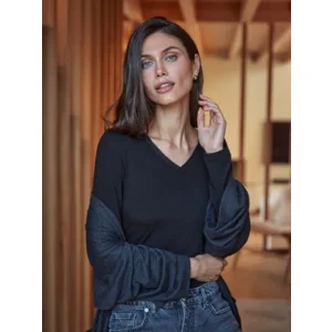 Janira Onderhemd Dames Thermo: CTA m/l Lace warm Nature, ivoor of zwart ( JAN.289 / JAN.315 )
