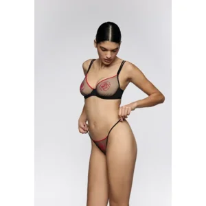 Sarda Mayela string in zwart en rood