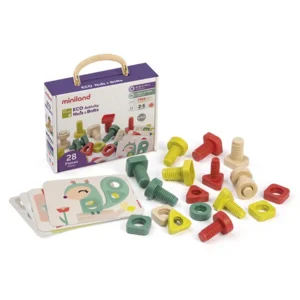 Miniland Educatief Kinderspel Bouten & Moeren 24-delig +2