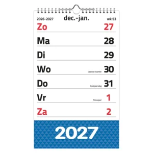 Kalender - Grootletters - XL - 2027 - 21x34cm