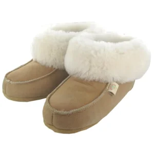 Huisbooties 100 % wol - beige 39