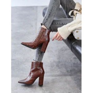 Croco boots met rits