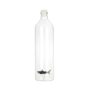 Balvi Waterfles Karaf Haai Grijs 1.2L Glas