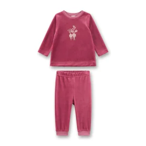 Sanetta Pyjama Meisjes: Bordeaux, velours, Rode bietjes ( SAN.168 )