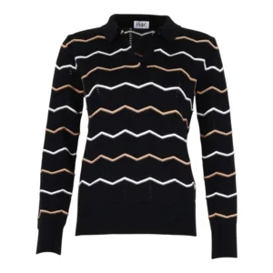 She goes Lala Dames trui: Maxima, Zwart / Camel ( SHE.48 ) M