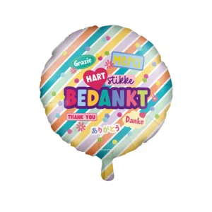 Folieballon - Hartstikke bedankt - 46cm - Zonder vulling