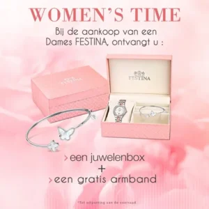 Festina Horloge F20214/1 + GRATIS Armband en Juwelenbox