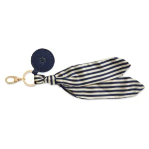 Bag Charm - Scarf Navy Stripe