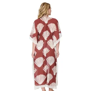 Lingadore Summer Stripes kimono in bruin en wit