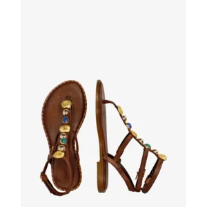 Caryatis Ifgeneia Bruin/Mutli Damessandalen