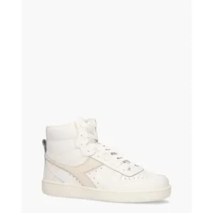 Diadora Sport Magic Basket Mid Leather Wit/Lichtgeel Damessneakers