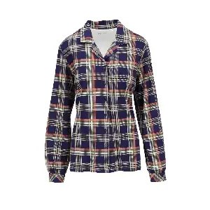 Ringella Pyjama Dames: Blauw / koraal, doorknoopmodel, Interlock ( RIN.641 )