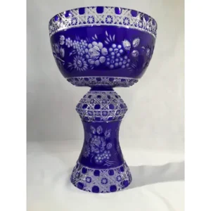 Meissen Kristal Vaas Met Deksel Blauw Hoogte 68 cm