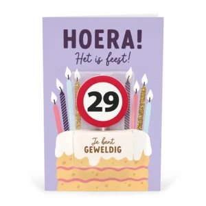 Kaart - Taartkaarsje - 29 jaar