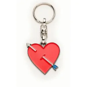 Emoji metalen sleutelhanger - heart with arrow