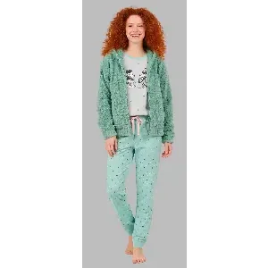 Egatex ( Senoretta ) kamerjas + Pyjama Dames: Groen kleur, warm, Mickey mousse ( EGA.544 )
