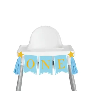 Paper Dreams High Chair Banner First Birthday Boy