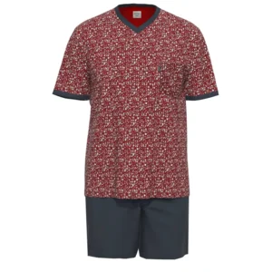 Ammann Heren Pyjama: Korte mouw / short, Rood / blauw ( AMM.476 )