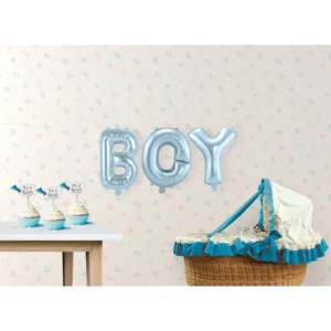 Folie Ballonnen Set BOY in het babyblauw - Letter hoogte 36 cm