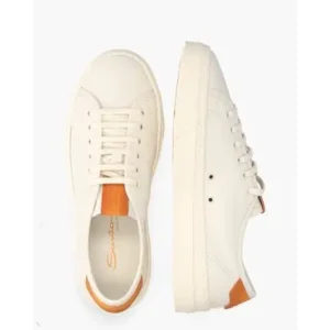 Santoni 22068 Wit/Oranje Herensneakers