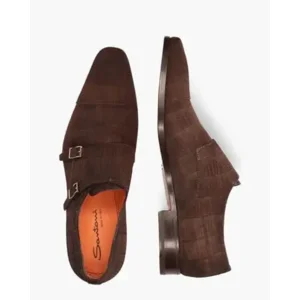 Santoni 10053 Bruin Heren Gespschoenen