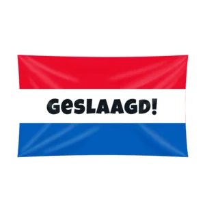 Vlag - Geslaagd - Rood, wit, blauw - 150x90cm