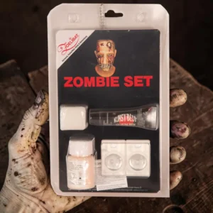 Zombie Make Up Set Halloween inclusief 2 witte weeklenzen Liquid Latex Kunstbloed