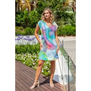 Mitjans Zomerkleed: Kapmouw, blauwe afwerking, tot maat 3XL ( MIT.125 )