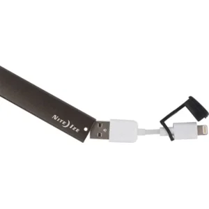 Nite Ize Power Key Apple Lightning Smoke iPhone oplaadkabel in een metalen behuizing PKYL-09-R7