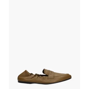 Guglielmo Rotta Satin Nappa Khaki Damesloafers