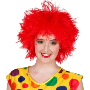 Pruik - Clown Frizzy - Rood