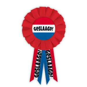 Rozet - Geslaagd - Rood, wit, blauw