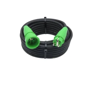 Verlengkabel - 25 meter - 3G1.5 mm² - Neopreen - IP44 - Penaarde - Groene stekkers