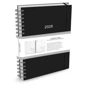 Agenda - 2026 - Thuiswerkagenda - Zwart - Groot - 17x24cm
