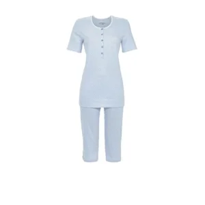 Ringella Dames pyjama: Blauw, korte mouw / capri broek ( RIN.609 )