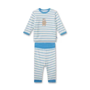 Sanetta pyjama baby jongens: Velours, gestreept ( SAN.62 )