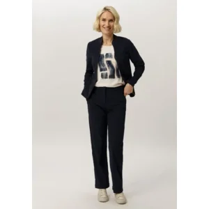 Frank Walder dames broek: Anna, Donker blauw, ribfluweel, elastiek in de lenden ( WAL.74 )