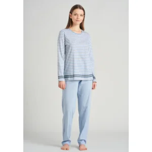 Schiesser – Sportive Stripes – Pyjama – 175487 - Light Blue