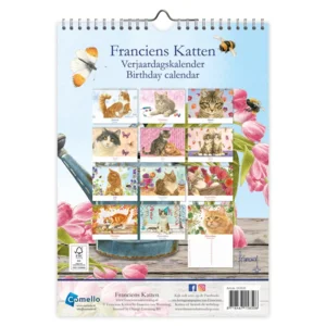 Verjaardagskalender - Franciens katten - Lapjeskat - 18x25cm