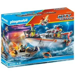 PLAYMOBIL City Action - Redding op zee: brandbestrijdingsmissie met reddingskruiser - 70140