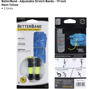 Nite Ize BetterBand 19" Fluo Geel Verstelbare elastische band 2 Stuks BDS19-33-2R3