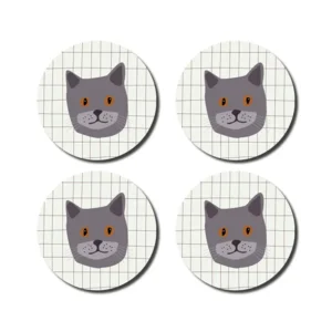 Onderzetters Kat Poes x4 De Lange Tafel
