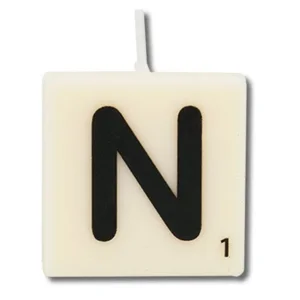 Cijfer- / letterkaarsje - Scrabble - N