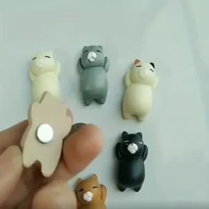 Mini Magneten Kat Poes Kleuren Assorti 6 stuks