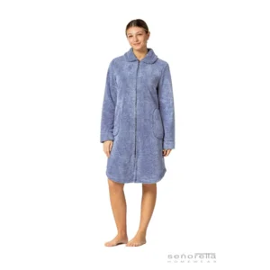 Egatex dames kamerjas: Met rits, Azul kleur (EGA.375 )