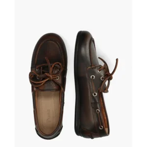 Posa Boat Loafer Donkerbruin Dames Veterschoenen