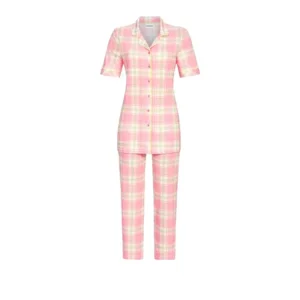 Ringella dames pyjama: Doorknoop model, korte mouw - 7/8 broek ( RIN.503 )