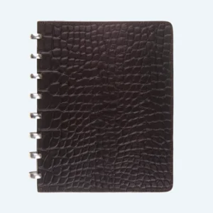 Atoma PUR notebook formaat A4 gelijnd donker bruin leder Croco 144 bladzijden  46722