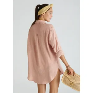 Heaven oversized boyfriend shirt in oudroze